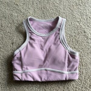 Wilo the label activewear athletic pink Barbie white sports bralette bra size xs